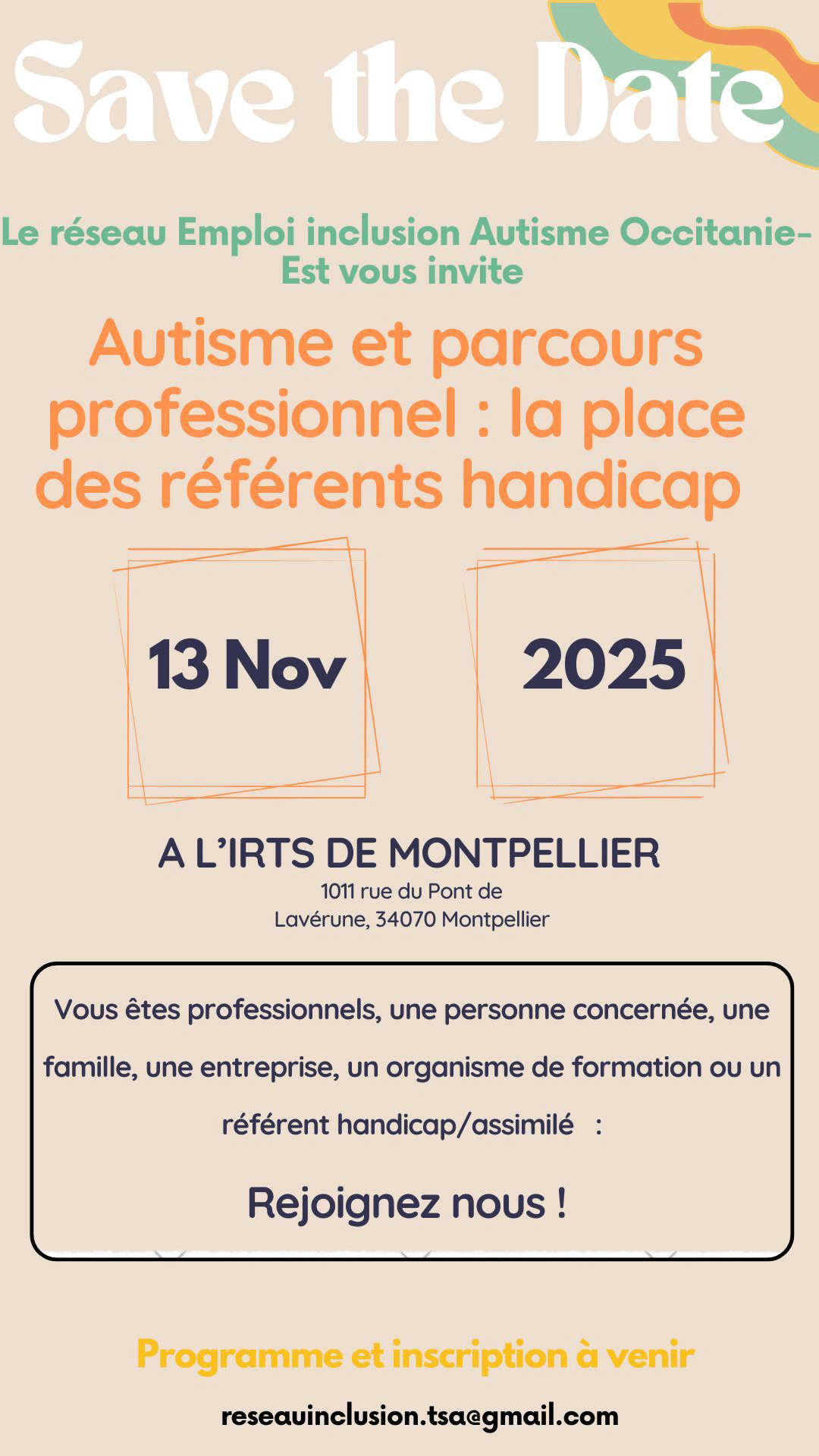 Affiche de la journée Emploi Inclusion Autisme